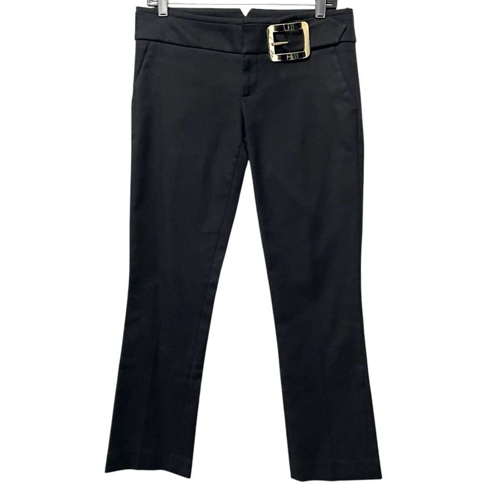 Gucci Black Straight Leg Pants with Buckle